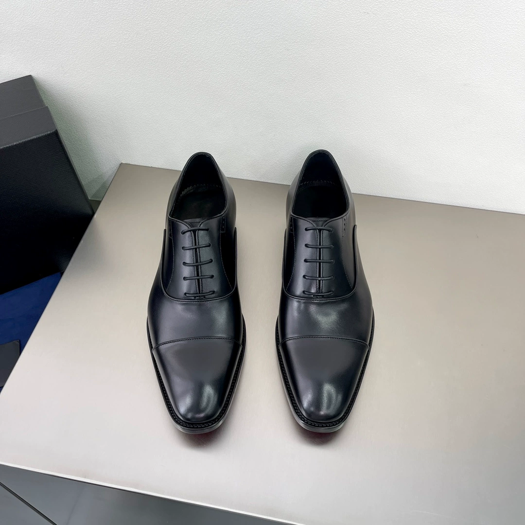Демисезонные классические оксфорды, кожаный стиль, cap‑toe, чёрные, EU 38–44