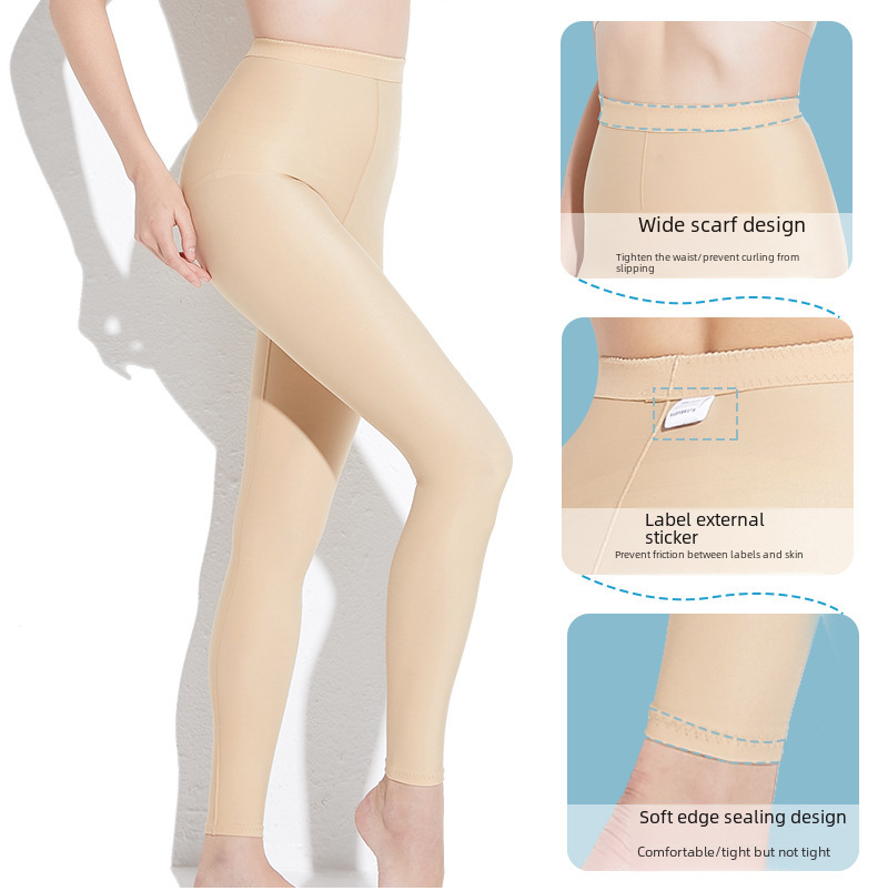 Liposuzione di seconda fase Pantaloni post-modellanti Riparazione post-partum Pantaloni ad alta pressione per il sollevamento dell'anca Addominali con anello grande per polpacci Pantaloni per la modellazione delle gambe_voghion.com