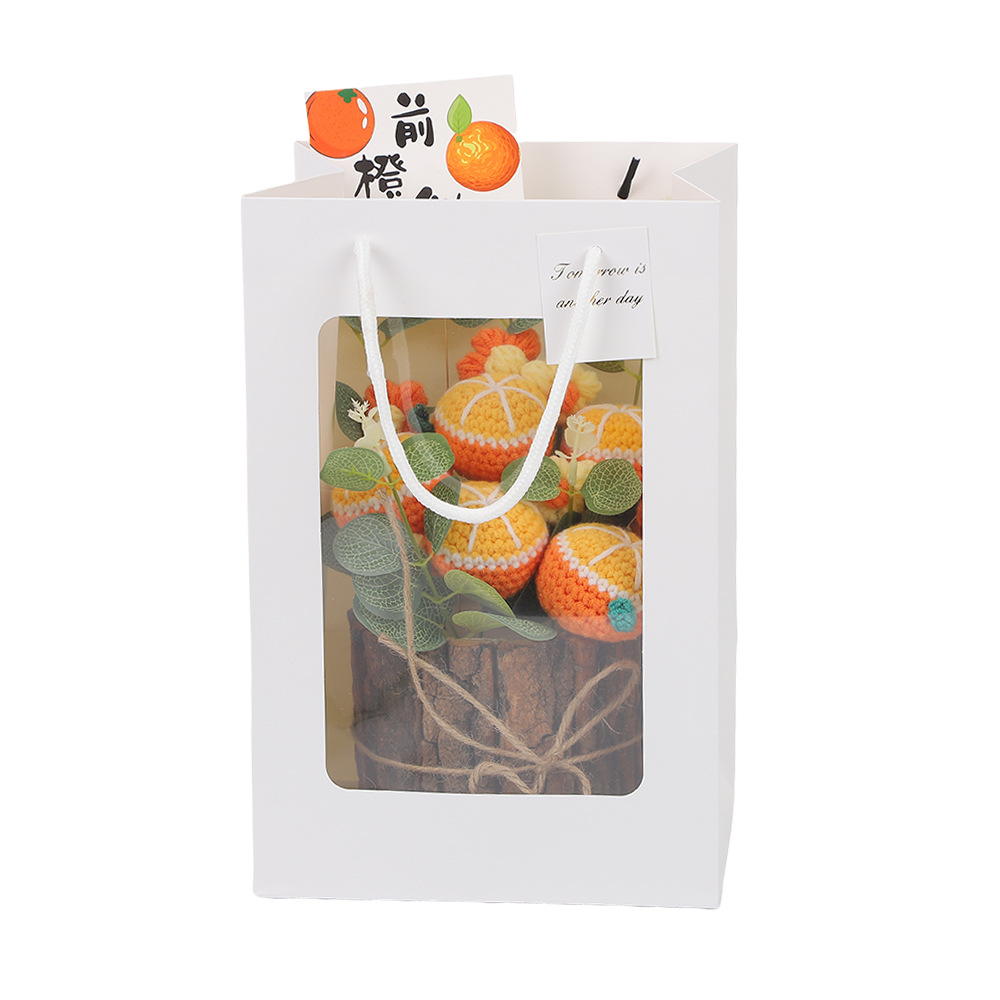 520 ramo de lana del día de la madre, regalo de cumpleaños, producto de alta calidad, tejido a mano, tejido a mano, decoración de cubo de árbol en maceta