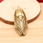 黄铜知了手把件一鸣惊人知了复古风饰品汽车创意知了吊坠地摊