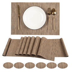 Amazon Christmas Set PVC Table Mat, Table Flag, Cup Mat Set Creative Nordic Tableware Modern Minimalist INS Set