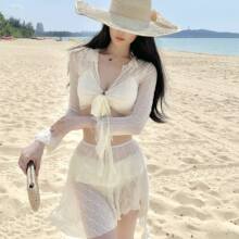 泳衣女比基尼2026新款显瘦保守遮肚四件套性感超仙分体度假泡温泉