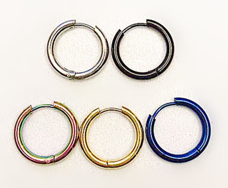 12g Weight 1 Piece Punk Simple Style Round Plating Stainless Steel Earrings