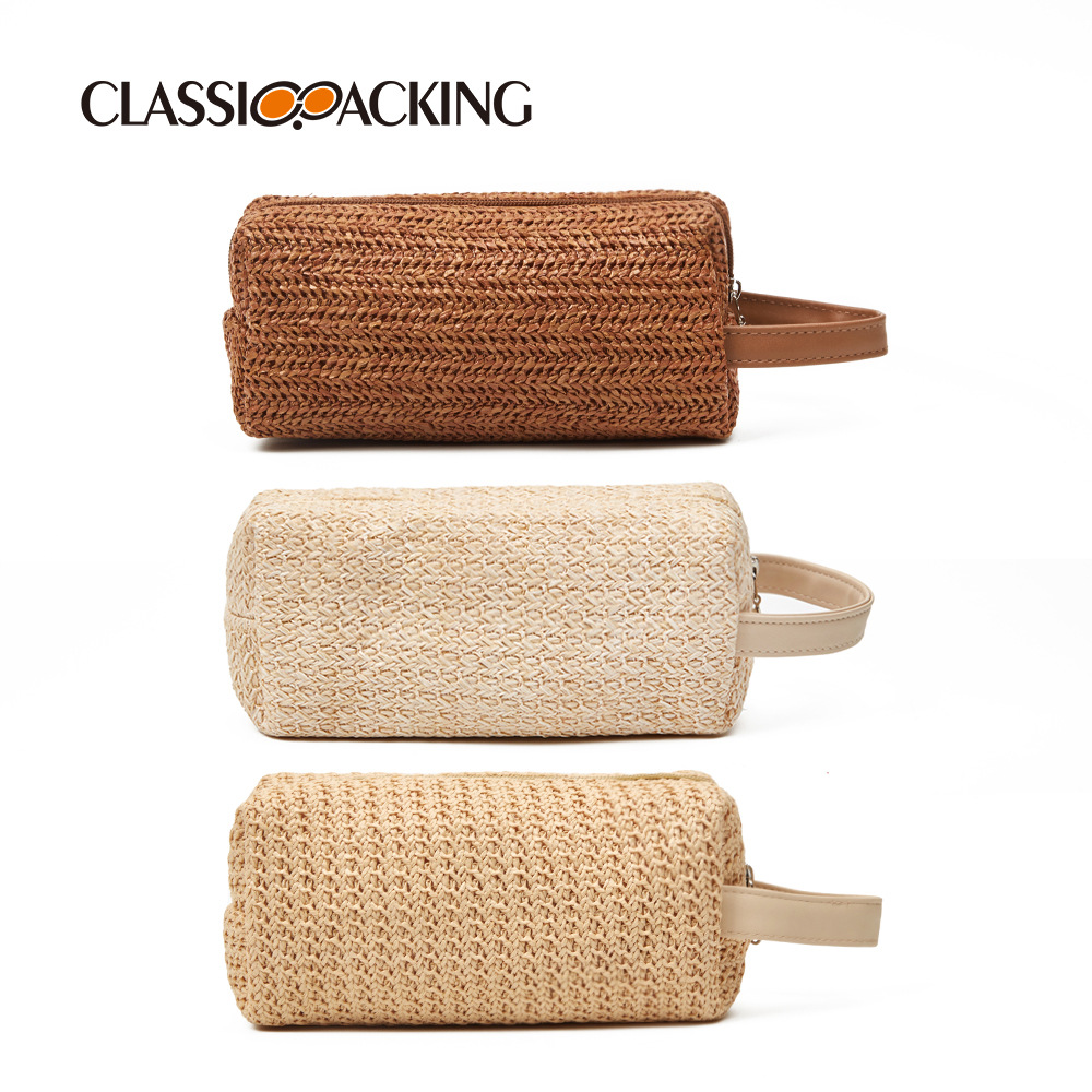 Bolsa de almacenamiento de cosméticos simple al por mayor de fábrica, material de hierba ppp, bolsa de lavado de viaje portátil de gran capacidad, bolsa de cosméticos