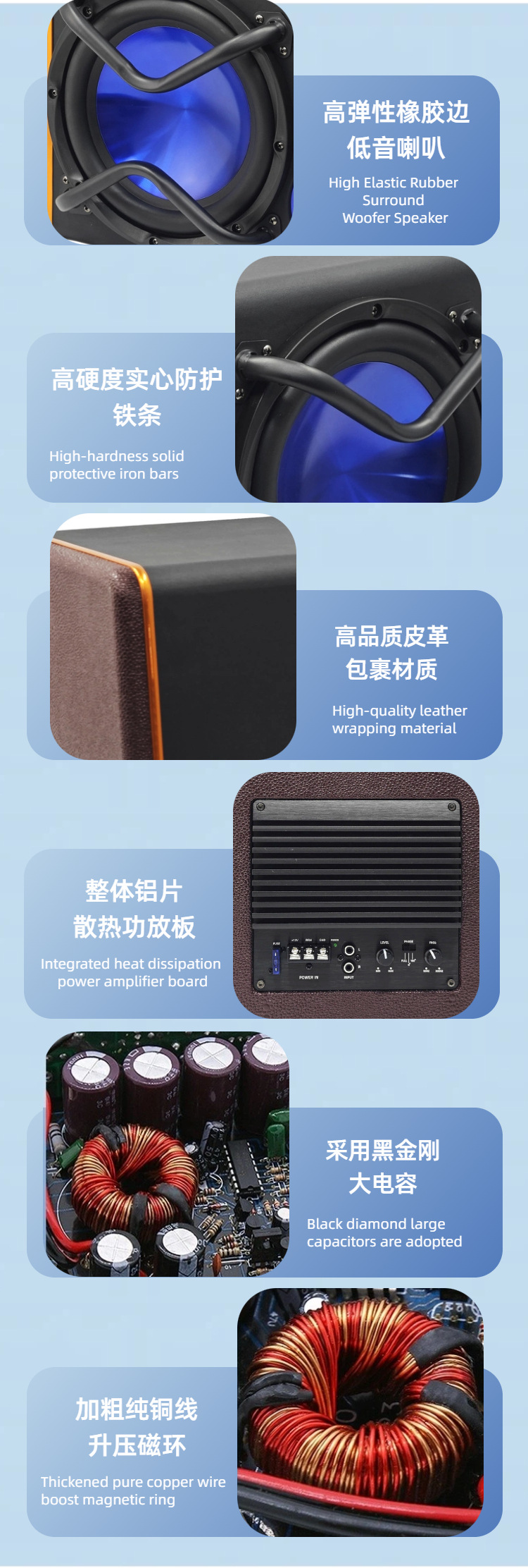 Source Factory 10inch Trunk Wooden Box Active Subwoofer 12V High Power In-stock Wholesale OEM Customization Wholesale