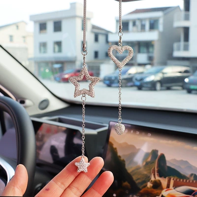 Avtomobil Güzgüsü Asqısı: Keramika Kristal Rhinestone Bəzək Asqısı