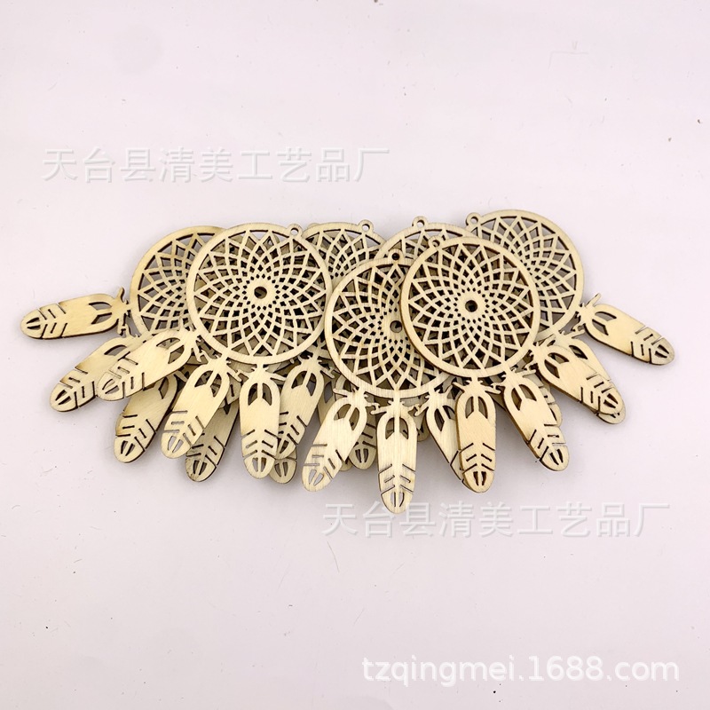 80*55mm bola de bádminton de madera tallado pieza de madera colgante decorativo 10 un paquete con cuerda de cáñamo