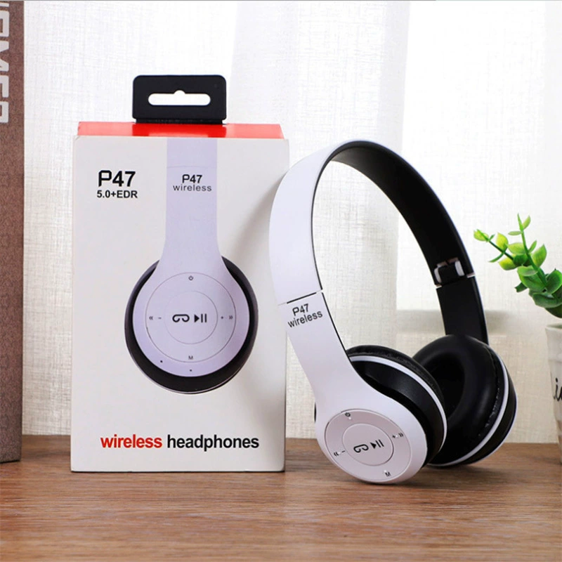 Фабричная оптовая поставка наголовенная гарнитура P47 bluetooth наушники наголовенная складывающаяся тяжелый бас иностранная торговля подарок беспроводные спортивные