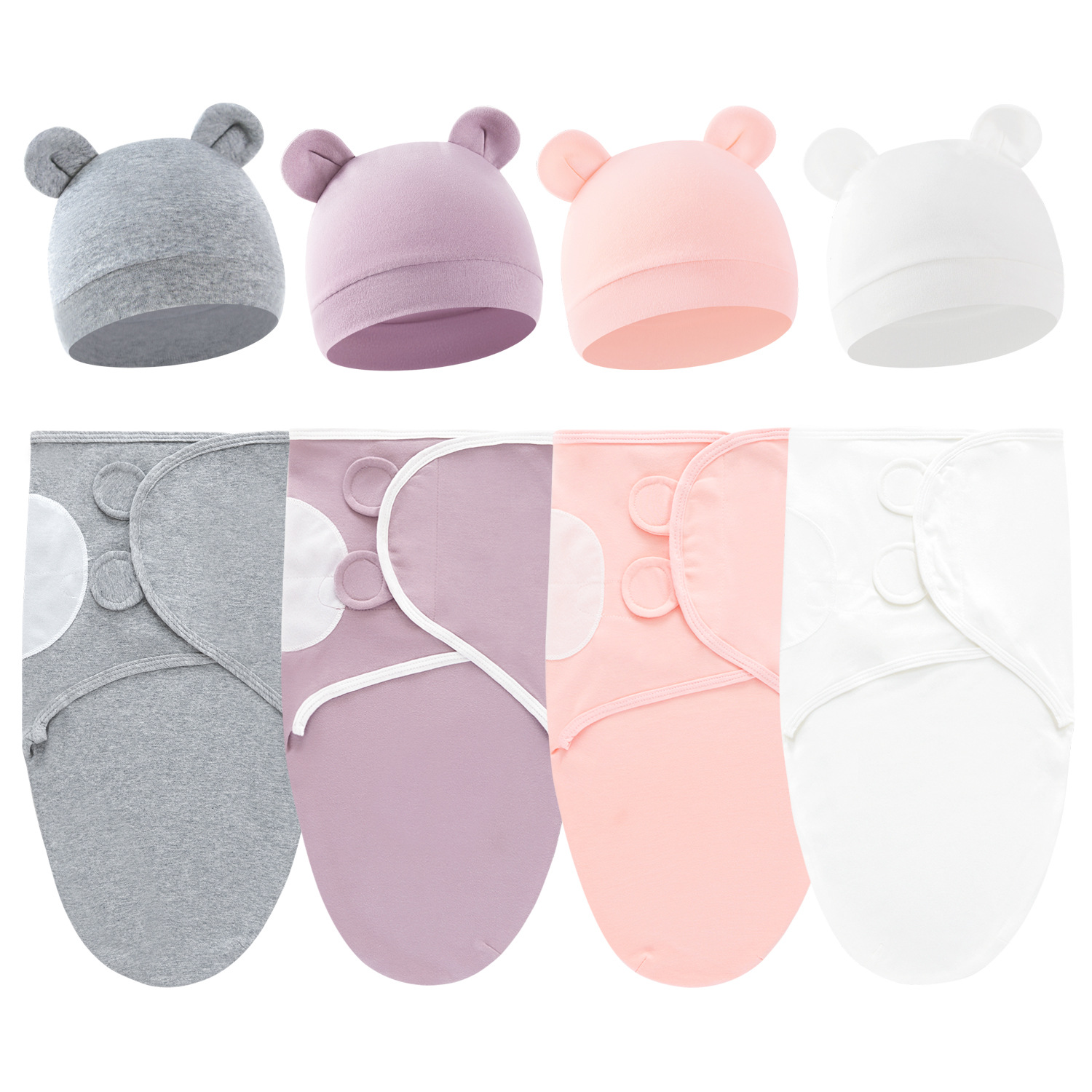 Cross-Border Baby Anti-Startle Sleeping Bag Swaddle Wrap with Straps for Sleeping, Newborn Anti-Startle Wrap Blanket