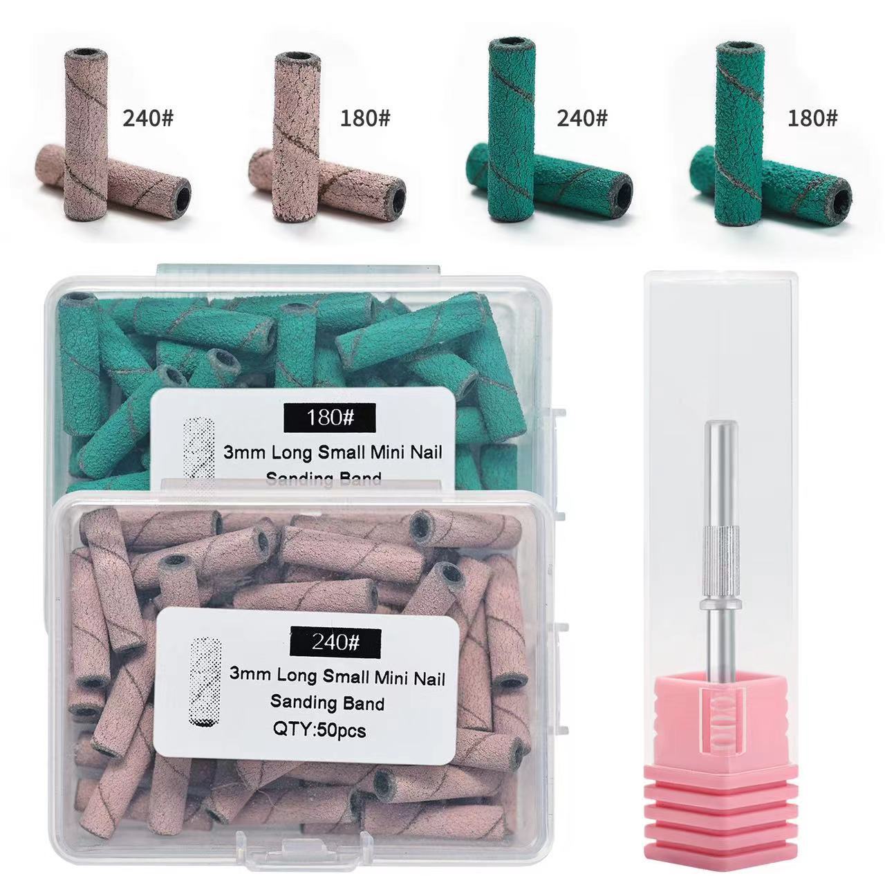 Unidad de arena de uñas de 20 mm alargada multiespecificación especial en caja y bolsa pequeña unidad de arena de uñas