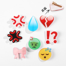 emjio表情包流汗水滴生气发夹小红书同款可爱恶搞无语头饰刘海夹