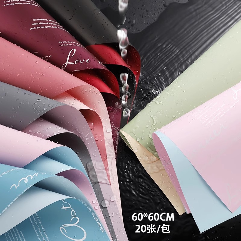 Siete colores cordier de dos colores papel de color sólido papel de oro de papel de oro lipa ramo de flores impermeable papel de envoltura de flores materiales de flores papel de embalaje de flores