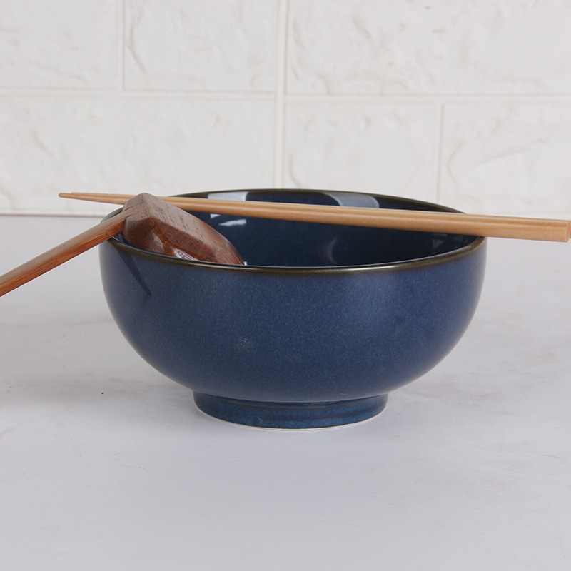 Tazón de cerámica azul claro de los tallarines del horno japonés del comercio exterior simple MOQ 1