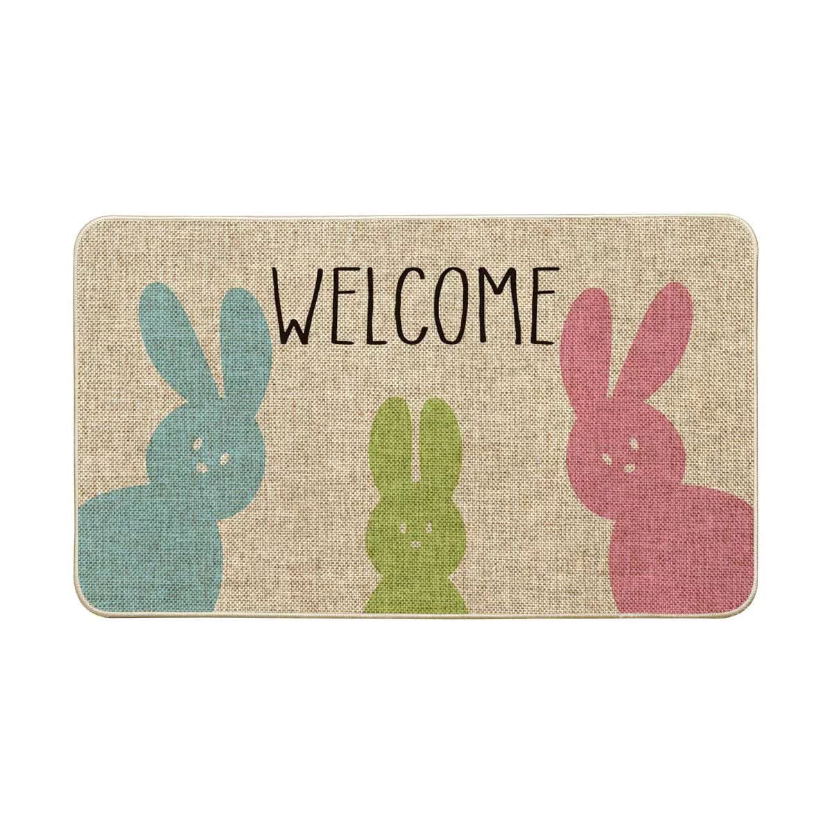 Transfronterizo de Amazon conejo de Pascua alfombra de piso decorativa Flor de camión alfombra de puerta de interior y exterior alfombra de pie de pasillo al por mayor