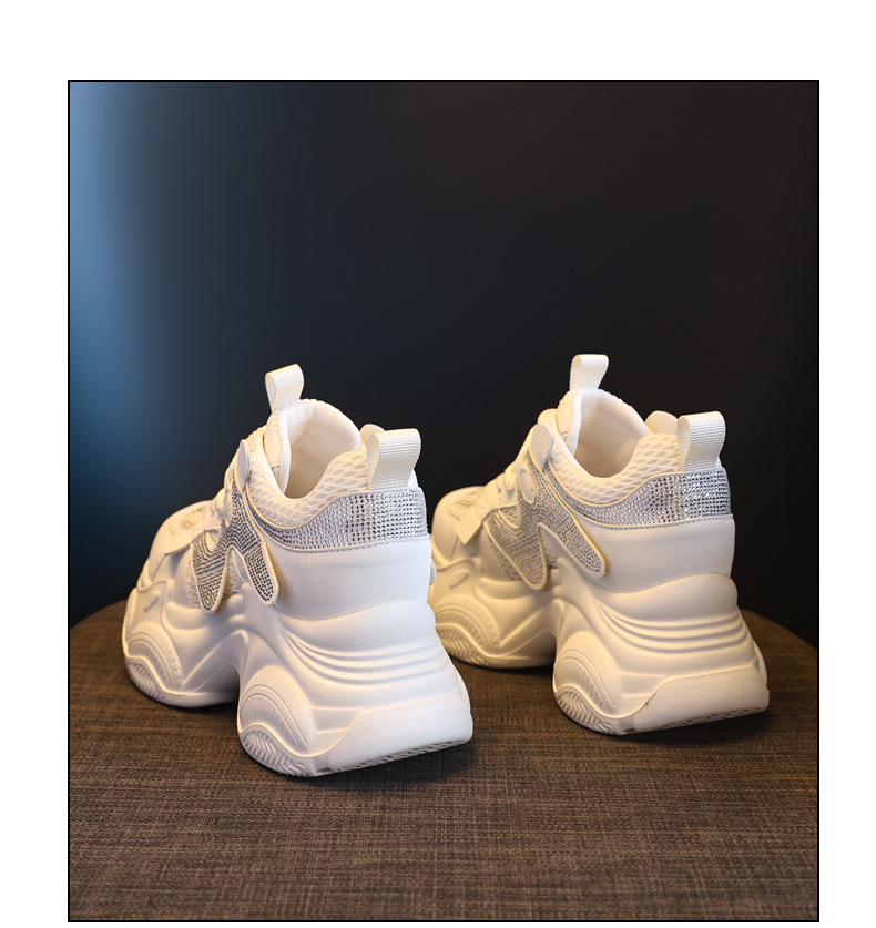 Giày sneaker nữ đế dày tăng chiều cao lưới thoáng khí — màu be chi tiết 20