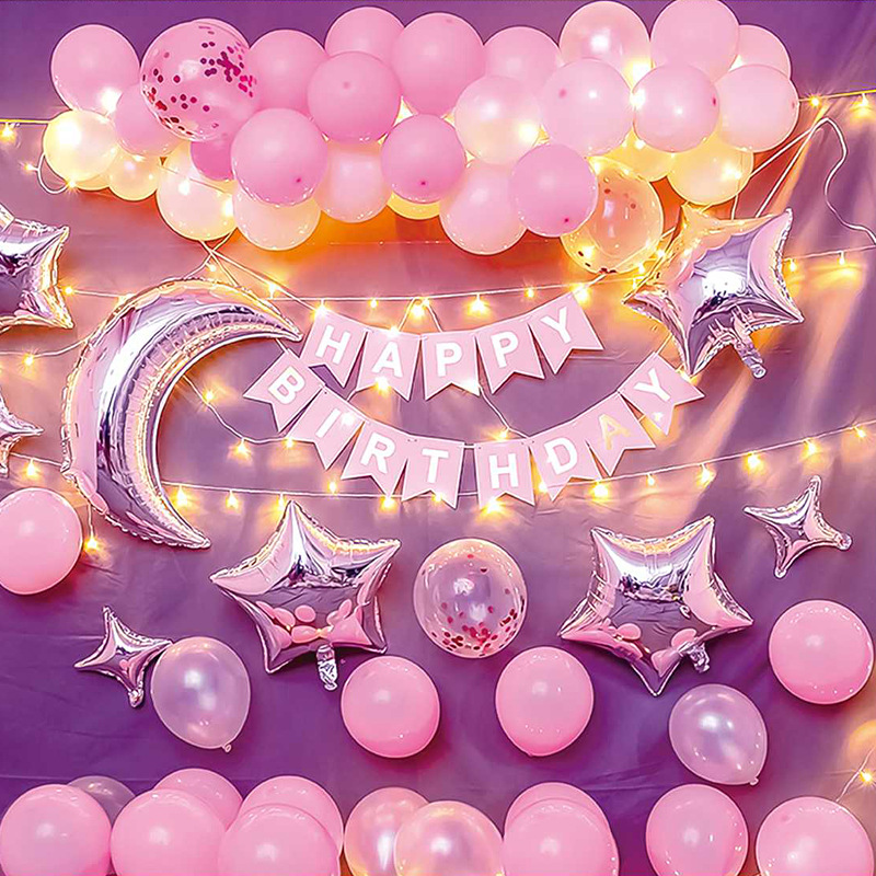 小朋友派對生日布置裝飾氣球  兒童寶寶卡通氣球套裝小孩生日氣球