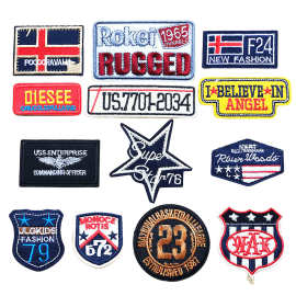 跨境爆款徽章羽绒补丁补衣服牛仔裤贴布贴刺绣贴花破洞图案缝补贴