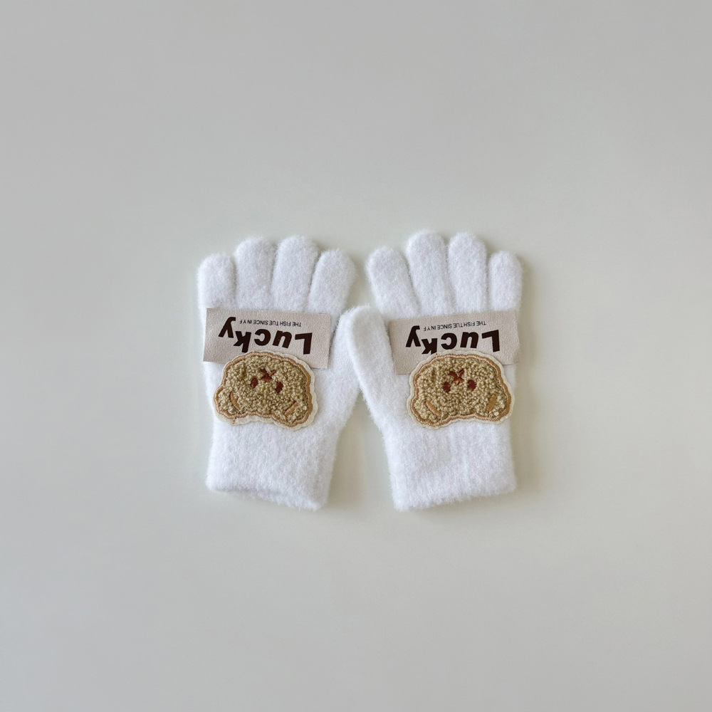 Kinderhandschuhe Herbst und Winter Baby dicke warme Jungen und Mädchen gestrickte Fünf-Finger-Winterhandschuhe_voghion.com