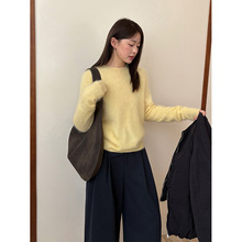 TG 氛围感百搭基础纯色套头拉绒羊毛保暖毛衣女2025秋冬新款25949