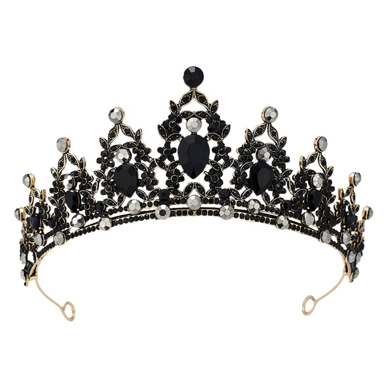 Corona nupcial europea y americana, diadema de pedrería colorida, corona barroca de aleación, accesorios para vestido de novia