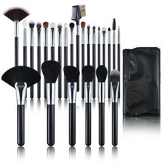 BEIYALI 24-Piece Professional Makeup Brush Set Animal Hair Kit Makeup Brushes for Makeup Artists Beauty Salons