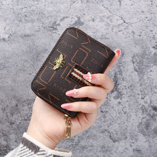 New anti-degaussing card holder for female students, Korean version of driver’s license card holder, zipper, accordion card holder, change in one