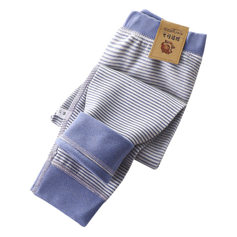 Leggings para Niños, Pantalones Térmicos a Rayas para Otoño e Invierno, Pantalones Gruesos de Terciopelo Alemán, Pantalones Cálidos sin Costuras para Bebés y Niños Pequeños