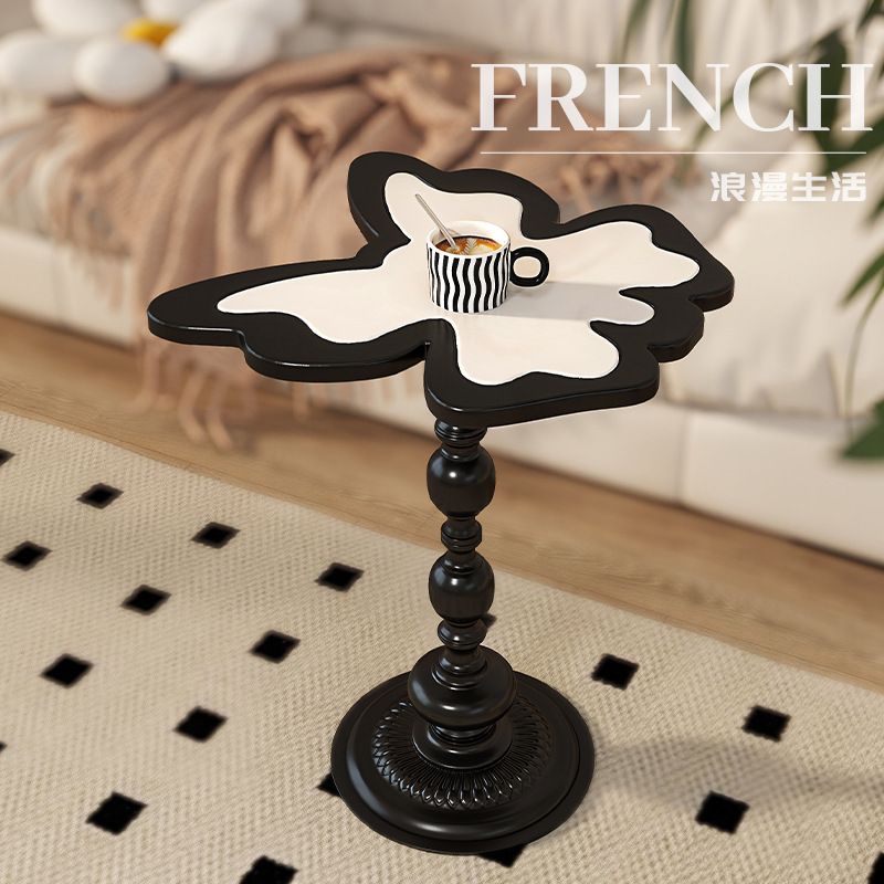 Cross-border Hot Butterfly Iron Side Table Coffee Table Living Room Sofa Side Small Apartment Black Ancient Style Art High-end Sense