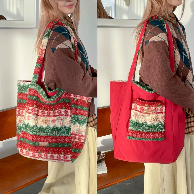 Плечевая сумка (one-shoulder), вместительная демисезонная двусторонняя сумка-шоппер, много цветов