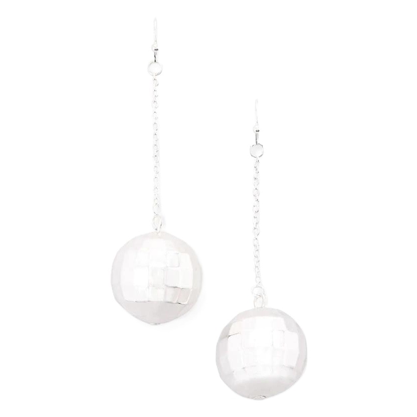Fashion New Earrings Alloy Metal Textured Disco Ball Earrings Women Personalized Earrings