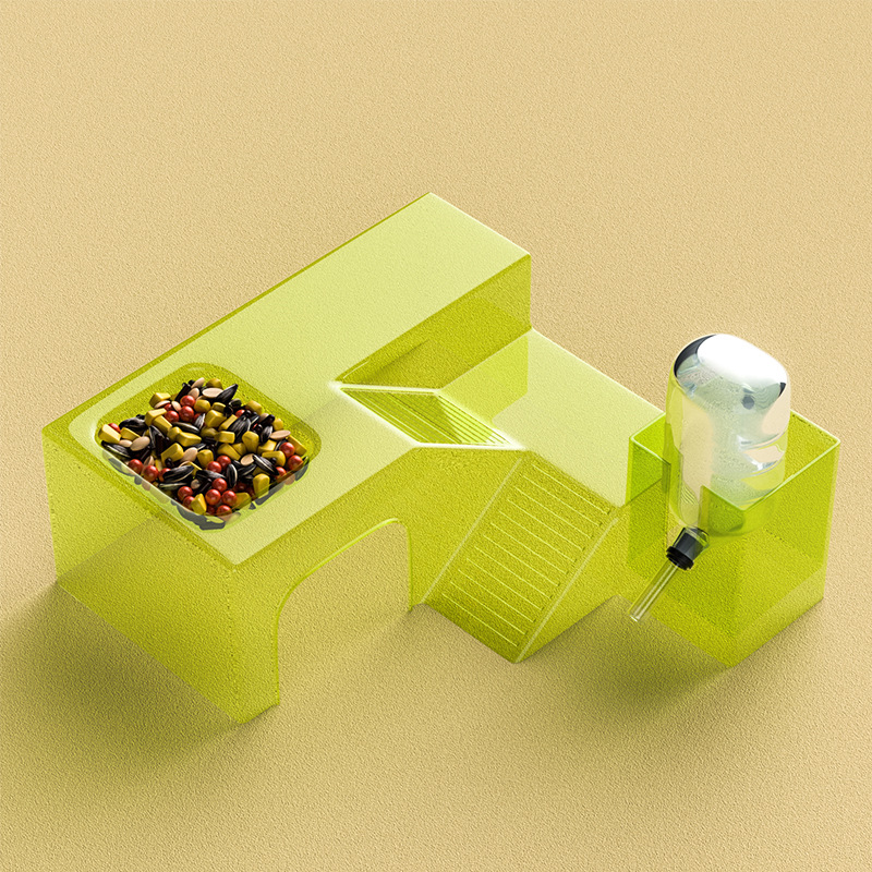 [Venta al por menor instantánea] plataforma de jaula de hámster panorama hámster nido transparente pista de hámster olla de comida tazón suministros paisajísticos