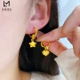 不对称古法星星爱心耳坠