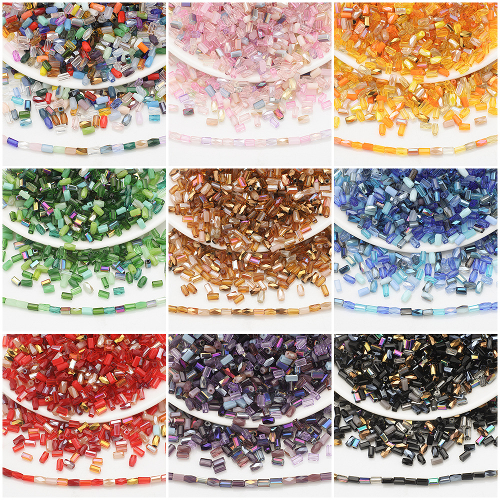rectangular glass mixed beads