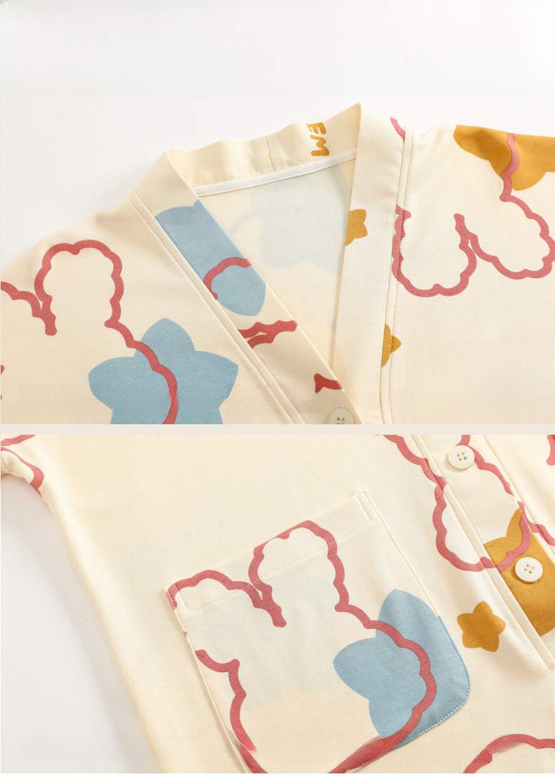 Baumwoll-pyjama-set Für Mädchen Langärmeliges Hausanzug-set Süß_voghion.com