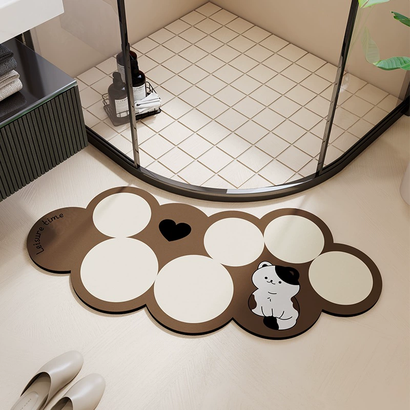 Изогнутый коврик для ванной комнаты диатомовая грязь абсорбционный коврик для домашнего использования