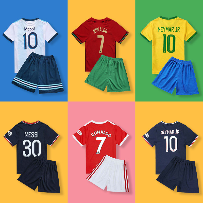 Kindergarten Children's Jersey Breathable Football Uniform suit for Boys and Girls Print Primary School Students' Competition Uniform Football Uniform