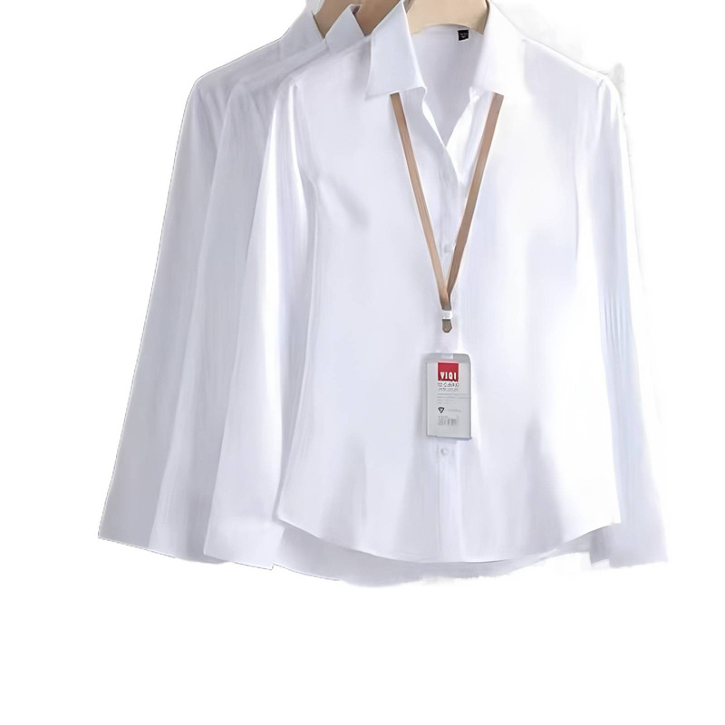短袖衬衫女职业装白色V领衬衣时尚工作服修身版抗皱高档正装气质|undefined