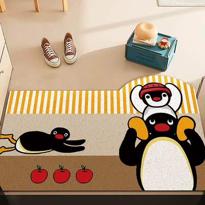 Dust-Removing Mat, Scratch-Resistant and Wear-Resistant, Avtomobil döşəmə paspasları - red-hat-penguin-4060cm-silk-circle