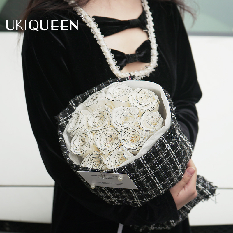 Naxi reina flor eterna Chanel ramo chino Día de San Valentín confesión ramo 520 regalo decoración del hogar adornos