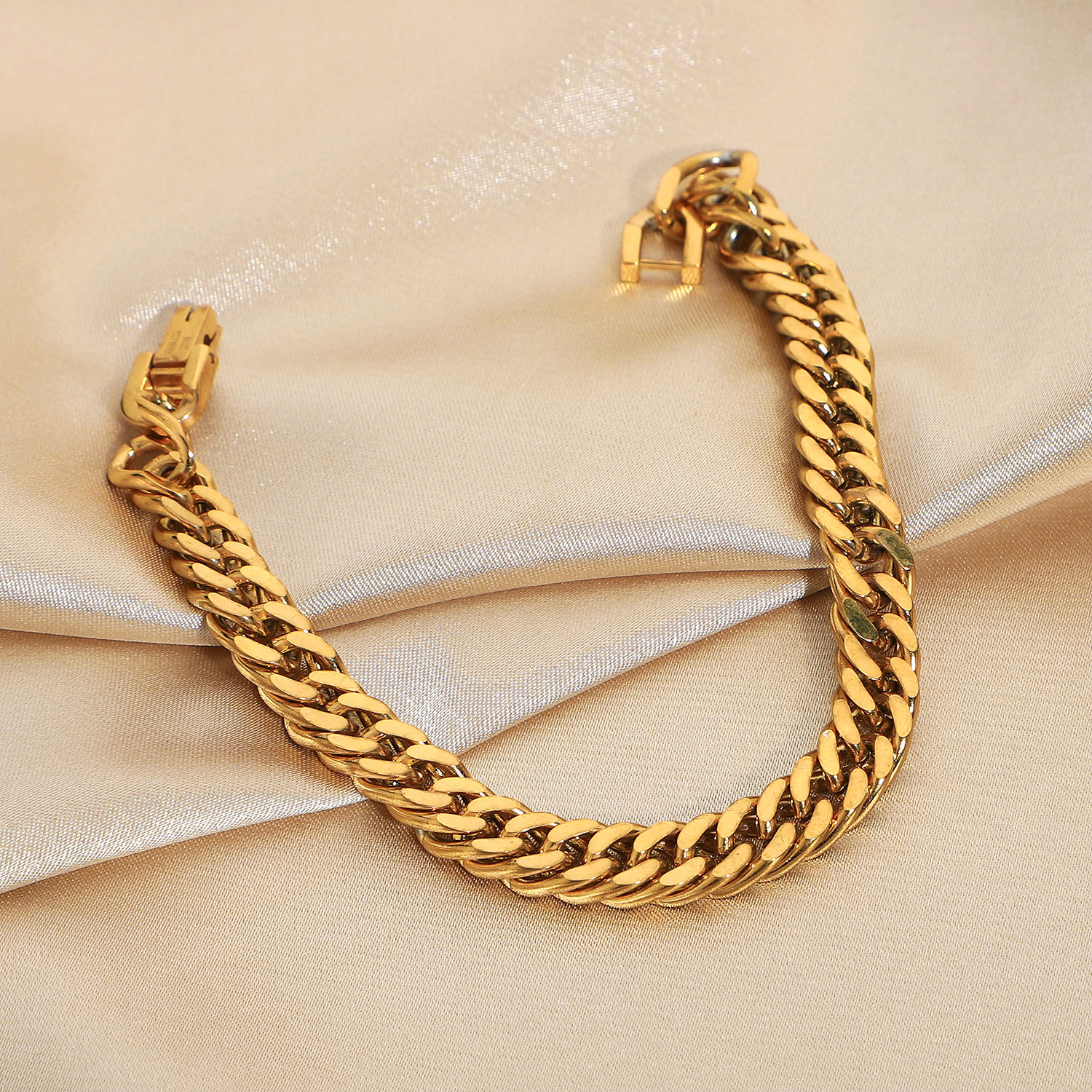 European and American 73mm thick Cuban chain bracelet 18K goldplated stainless steel braceletpicture6