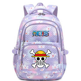 海贼王印花多隔层初高中书包大容量轻便减负护脊双肩包