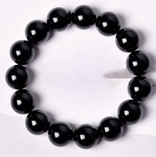 收藏级天然黑曜石手串乌金黑耀石水晶手链散珠串珠饰品男女款礼物