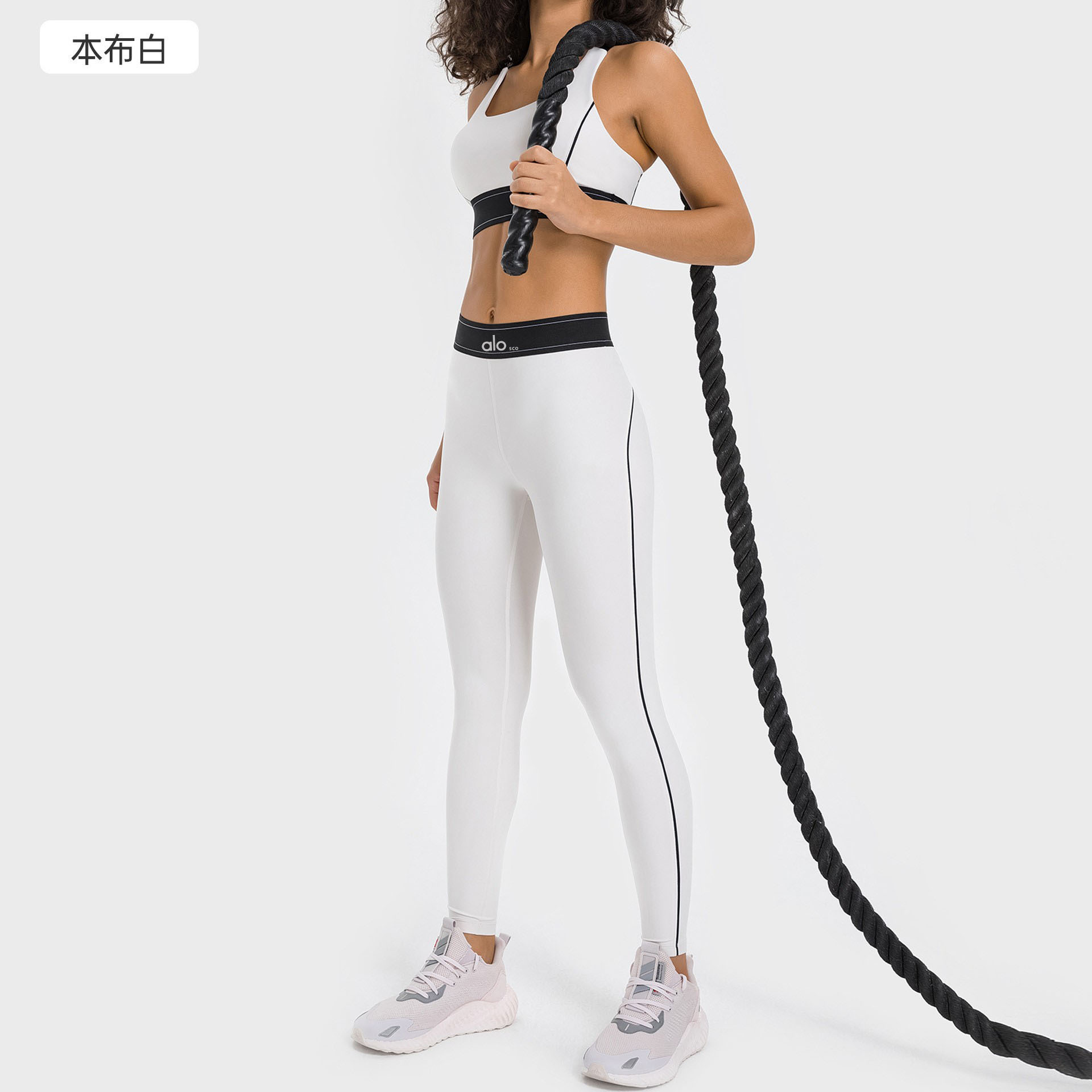 LOSCO cintura alta elevación de cadera acondicionamiento físico panty de alta resistencia antichoque ropa interior deportiva de colación desnuda sensación de yoga set
