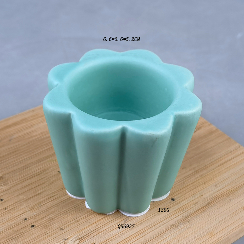 Maceta de celadón de carne, maceta pequeña de plantas verdes, mini maceta de cerámica creativa pintada a mano, maceta simple japonesa de dibujos animados