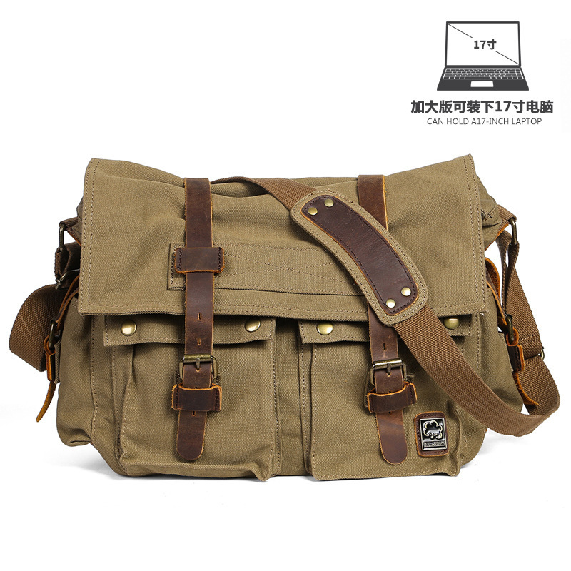 Seven-color Cotton Postman Crossbody Bag Men's Trendy Lay Size 17 Inch Computer Bag Outdoor Casual Shoulder Canvas Bag in stock
