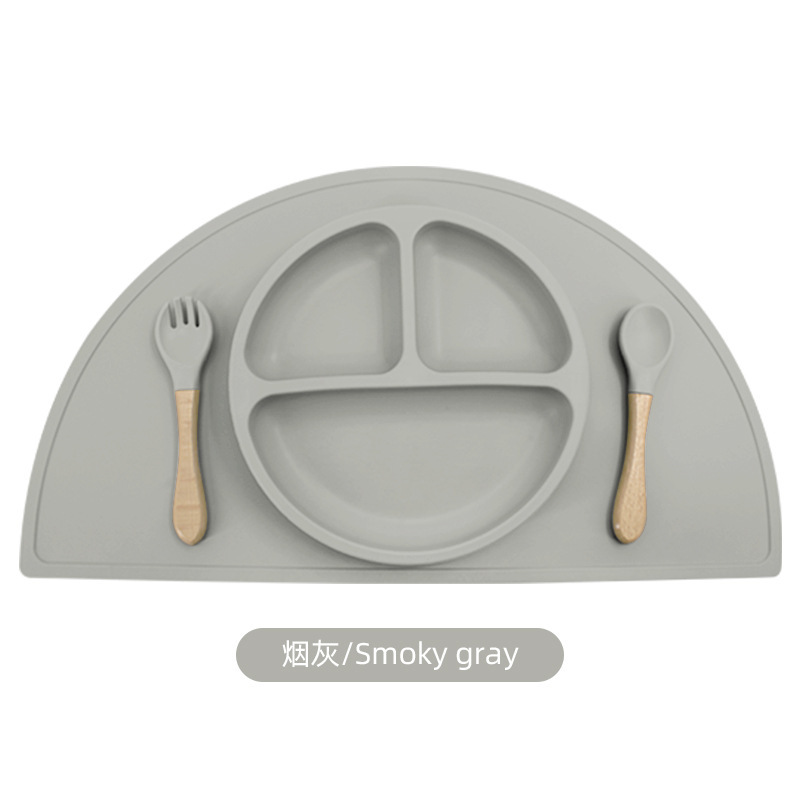 Vajilla de bebé de doble capa, mantel semicircular para niños, almohadilla de aislamiento térmico de silicona, posavasos creativos, almohadilla antideslizante, mantel de mesa, mantel occidental