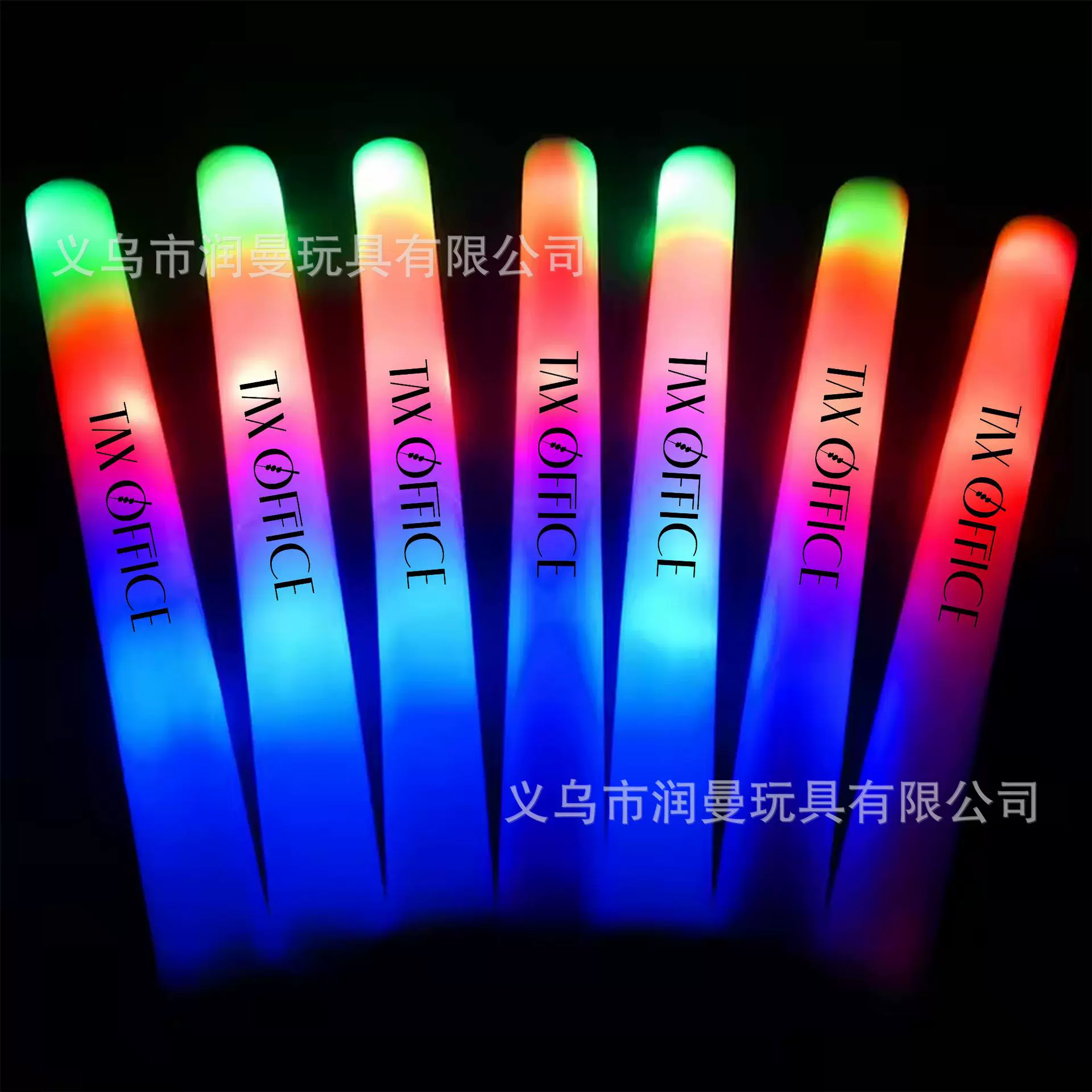 演唱会助威道具应援活动海绵荧光棒批发七彩闪光棒LED泡沫发光棒