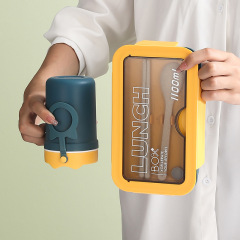 Cross-border portable lunch box for office workers, microwave heated fat-reducing meal lunch box, male and female student lunch box set