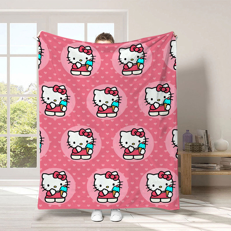 Monopolio transfronterizo de dibujos animados Sanrio mantas para niños lindas Hellokitty flange mantas de peluche cuatro estaciones mantas de peluche