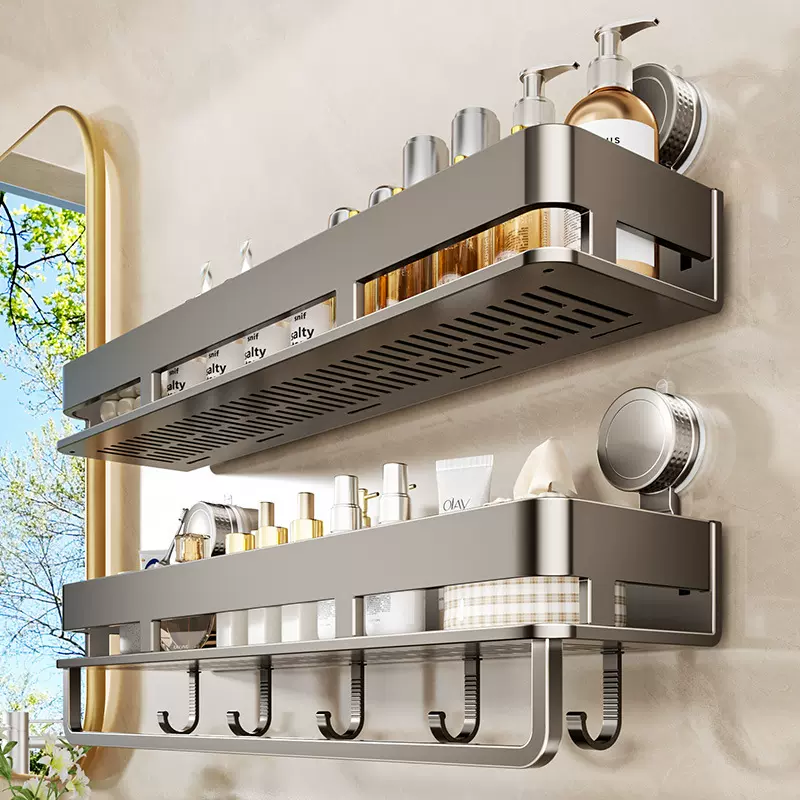吸盘浴室置物架免打孔洗手间洗漱台壁挂式卫生间墙上厕所收纳架子